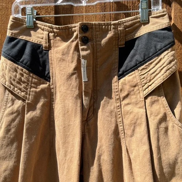 Vintage 1980’s Z. Cavaricci Pleated High Waist Tapered Pants Brown Size 31 EUC - Picture 3 of 7